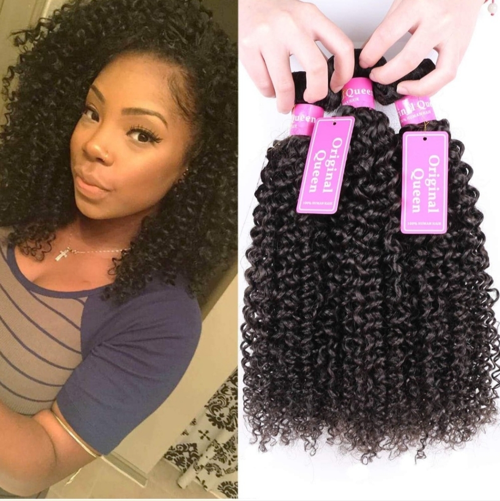 Kinky curly 4pc bundle- 100% human hair- natural black- New in package
